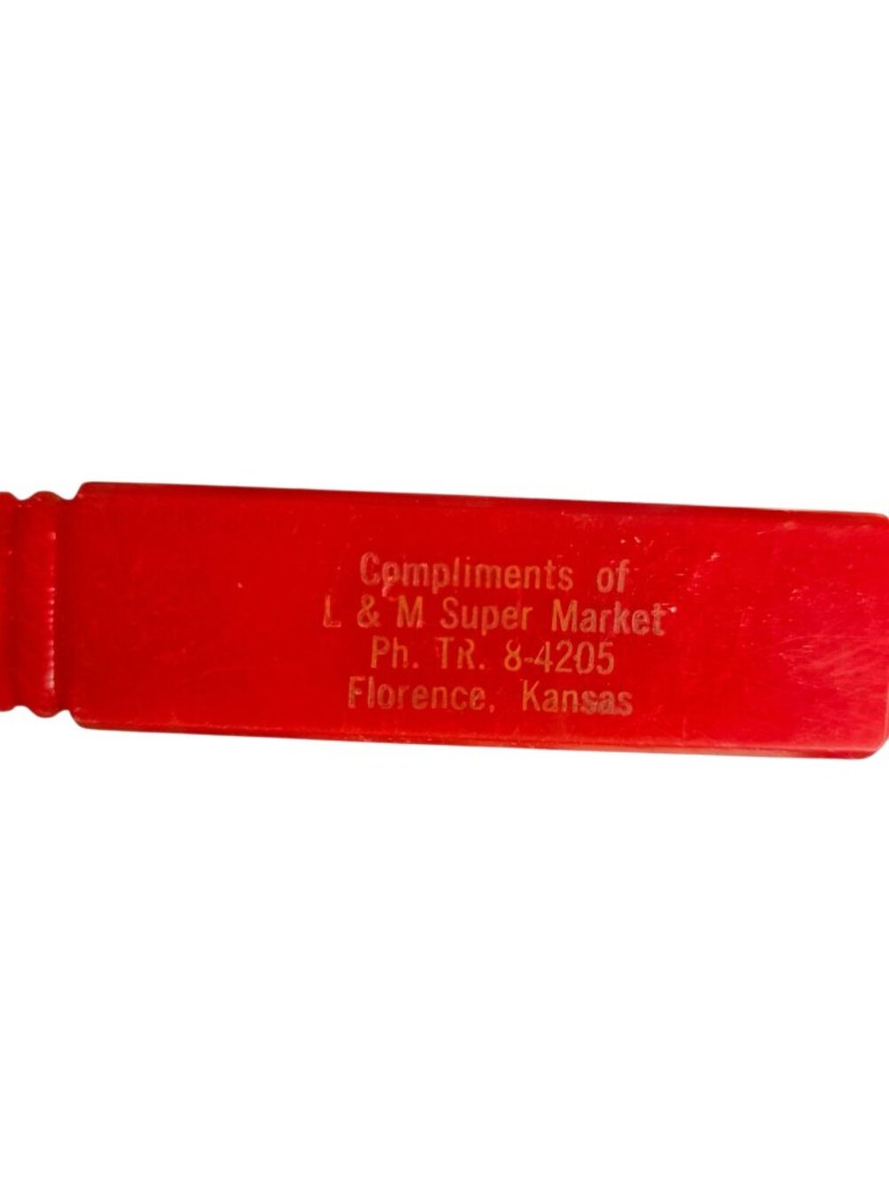 Florence Kansas Vintage Red Plastic Letter Opener L&M Super Market Advertising